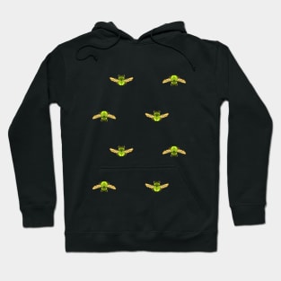 Dark Open Simple Green Beetle Pattern Hoodie